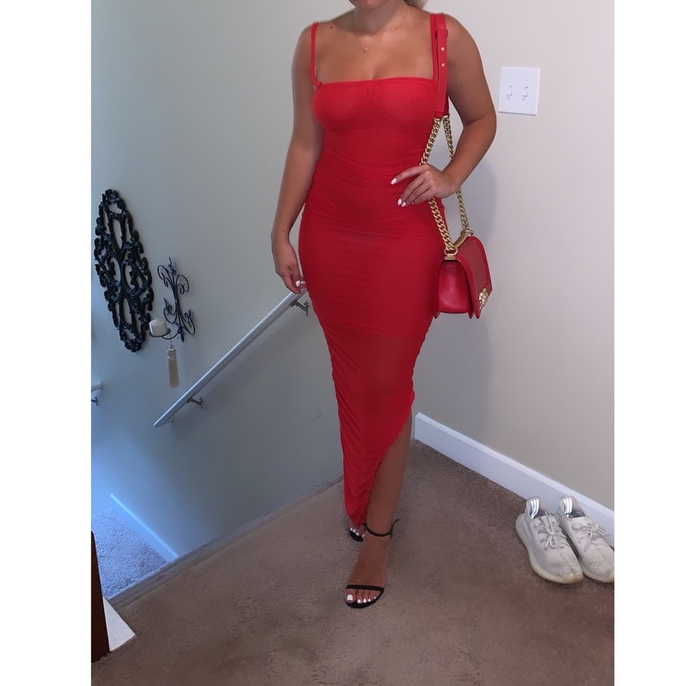 Red Mesh Dress
